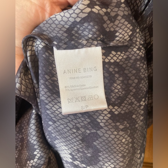 Anine Bing Renee snake print silk blouse Size S pristine condition